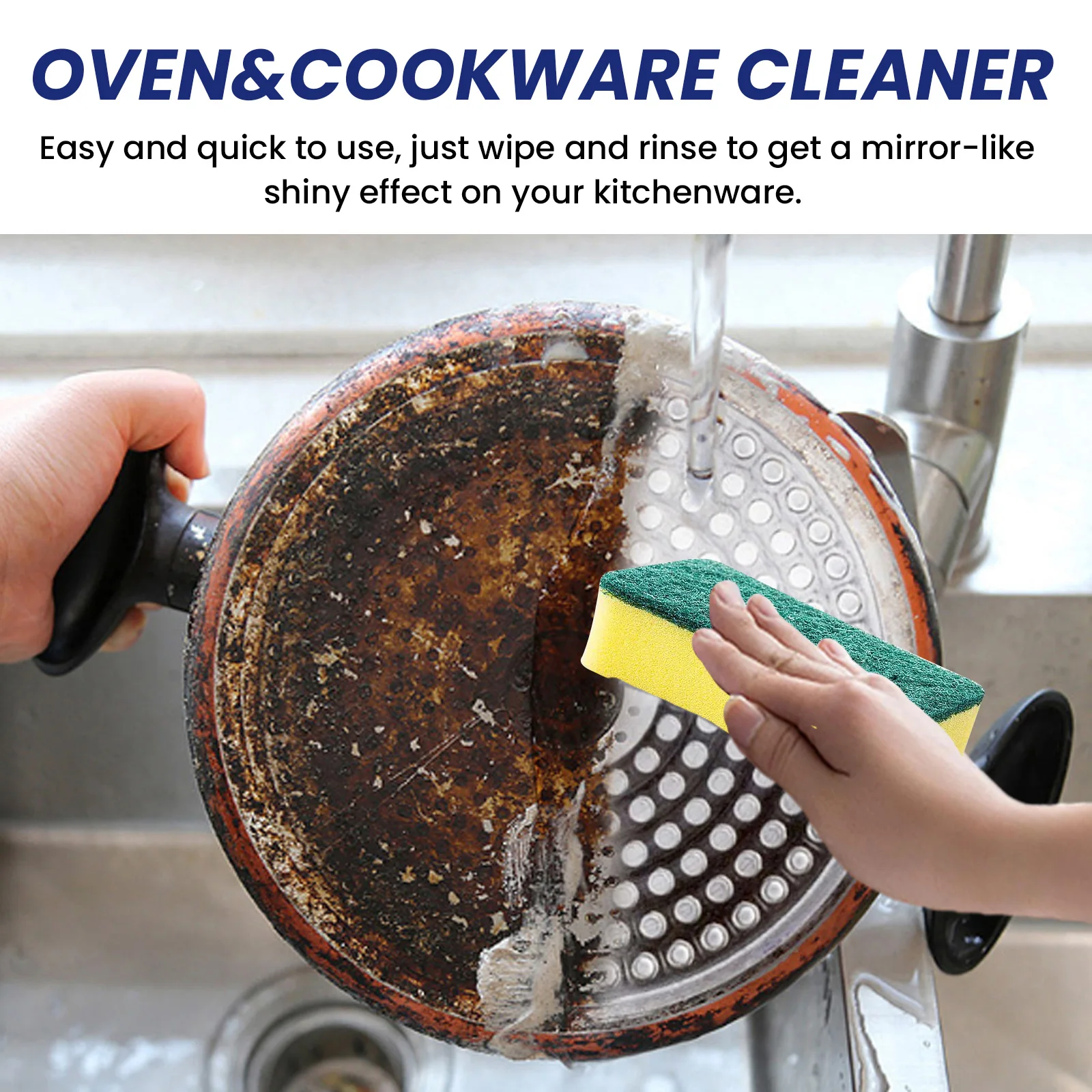 Powerful Stainless Steel Cleaner Paste Remove Burnt Black Stains Grease Rust from Cookware Restores Shine for Home Kitchen Clean