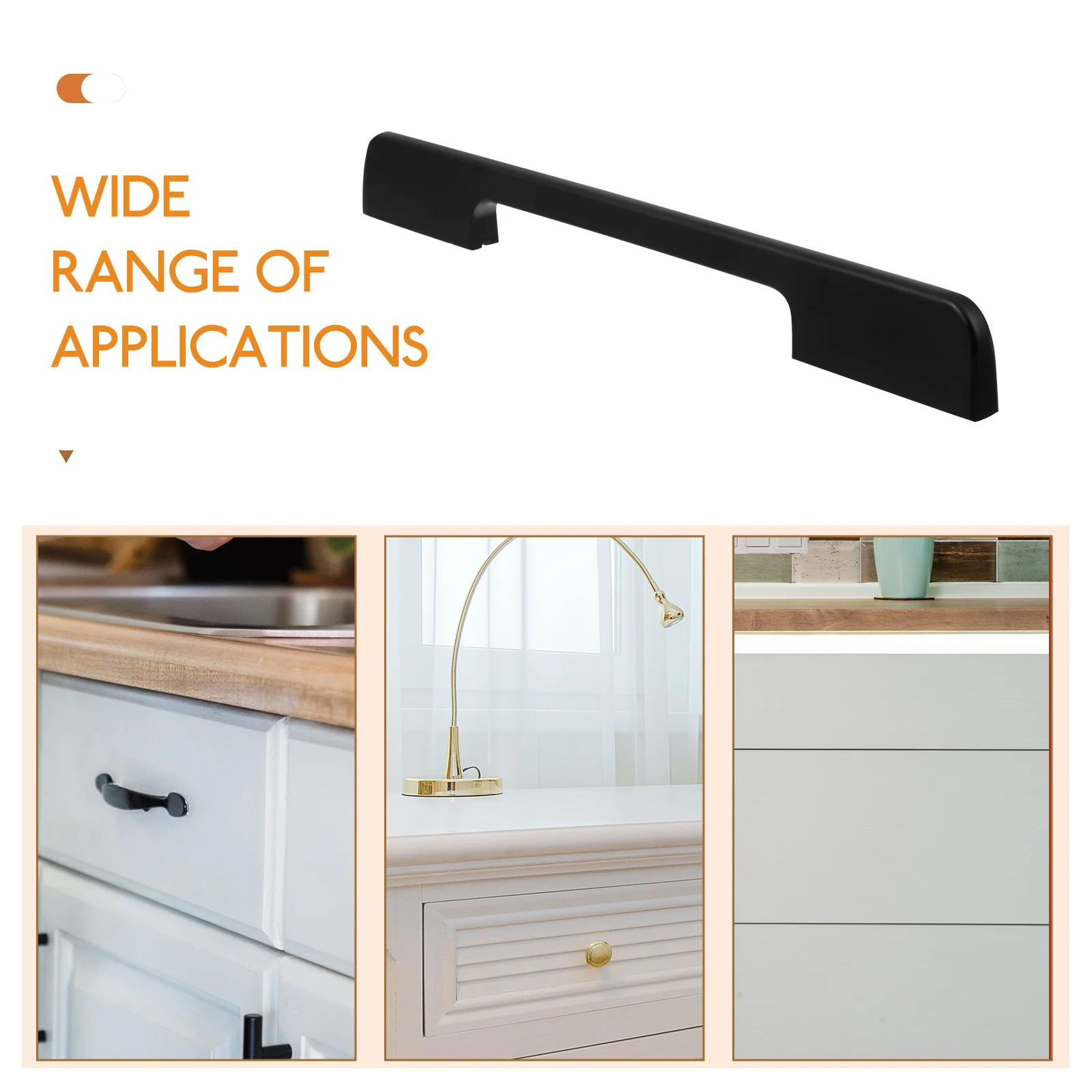 

Black Metal Door Handle Cabinet Door Pull Drawer Handle Modern Furniture Grip Durable Practical Cabinet Hardware