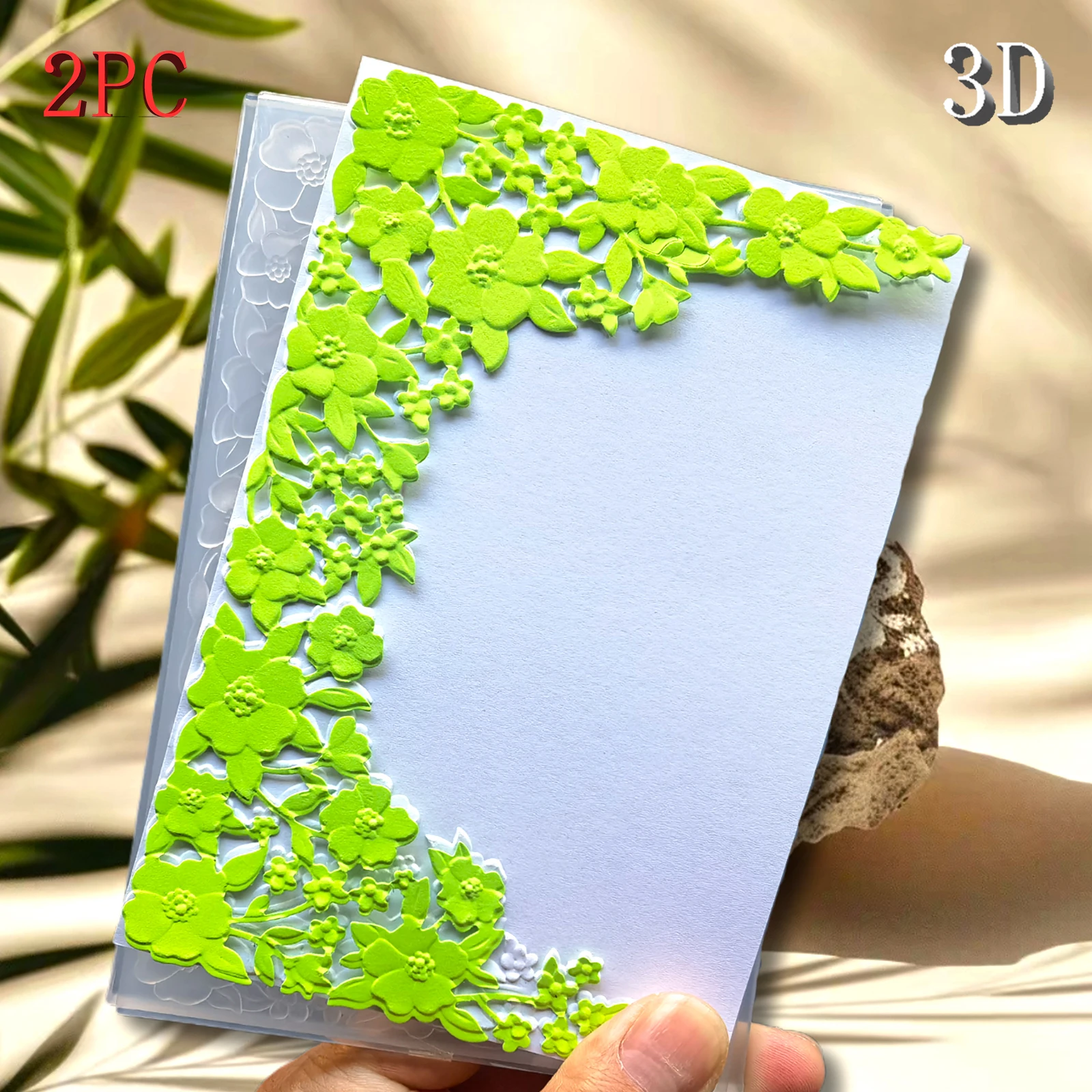 Entwerfen Sie ein 3D-geprägtes Ordner- und Stanzset mit „artistischen Blumenrahmenkarten“ für die Kartenherstellung und Scrapbooking – langlebiges Kunststoff