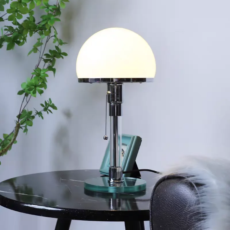 

Danish Bauhaus Table Lamp Glass Headboard Designer Led Lights Cable Switch Simple Reading Living Room Bedroom Decorative Light