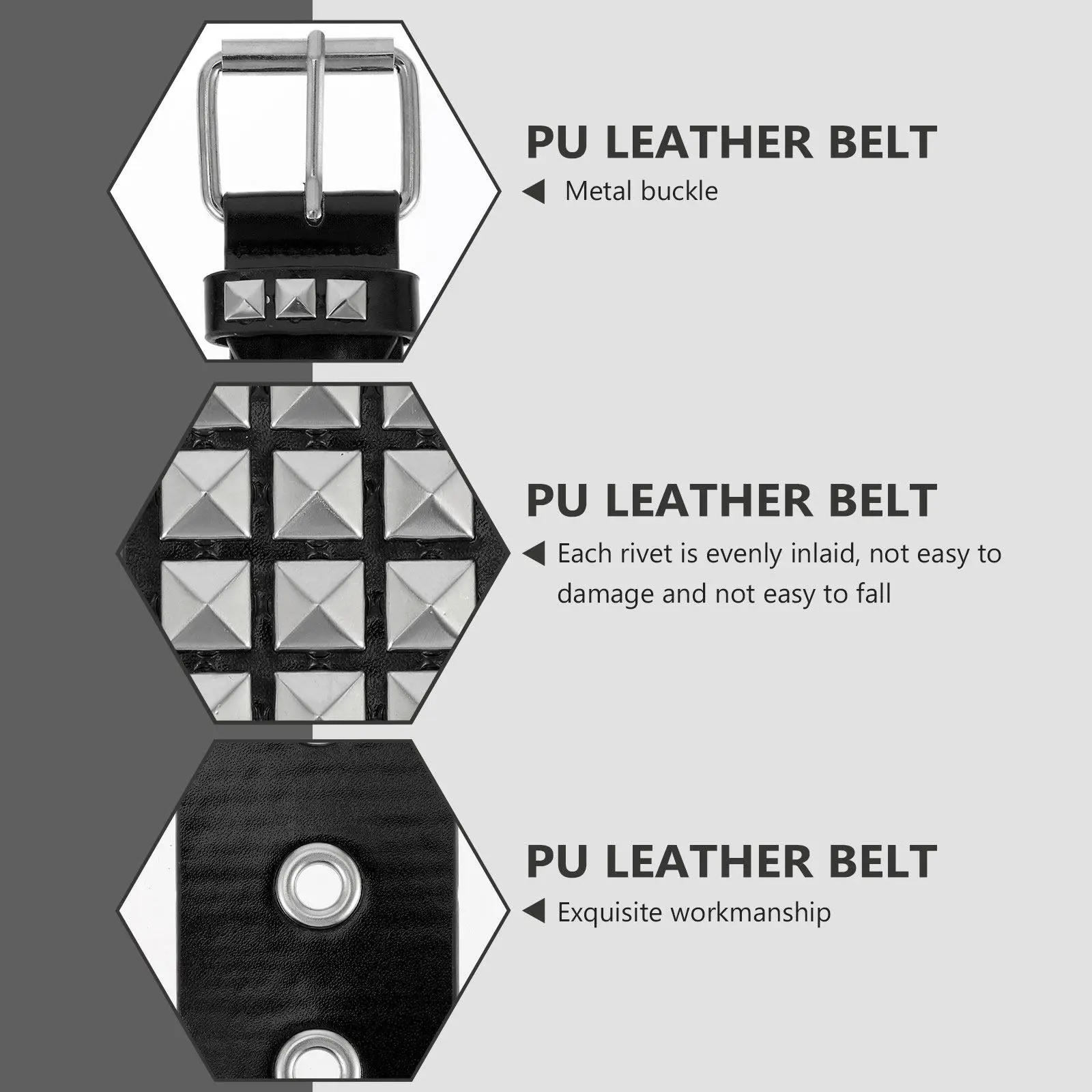 

1 шт. Модный ремень с заклепками из ПУ, декоративный пояс, шикарный изысканный дизайн для женщин и мужчин, для повседневного использования, вечеринок и праздников