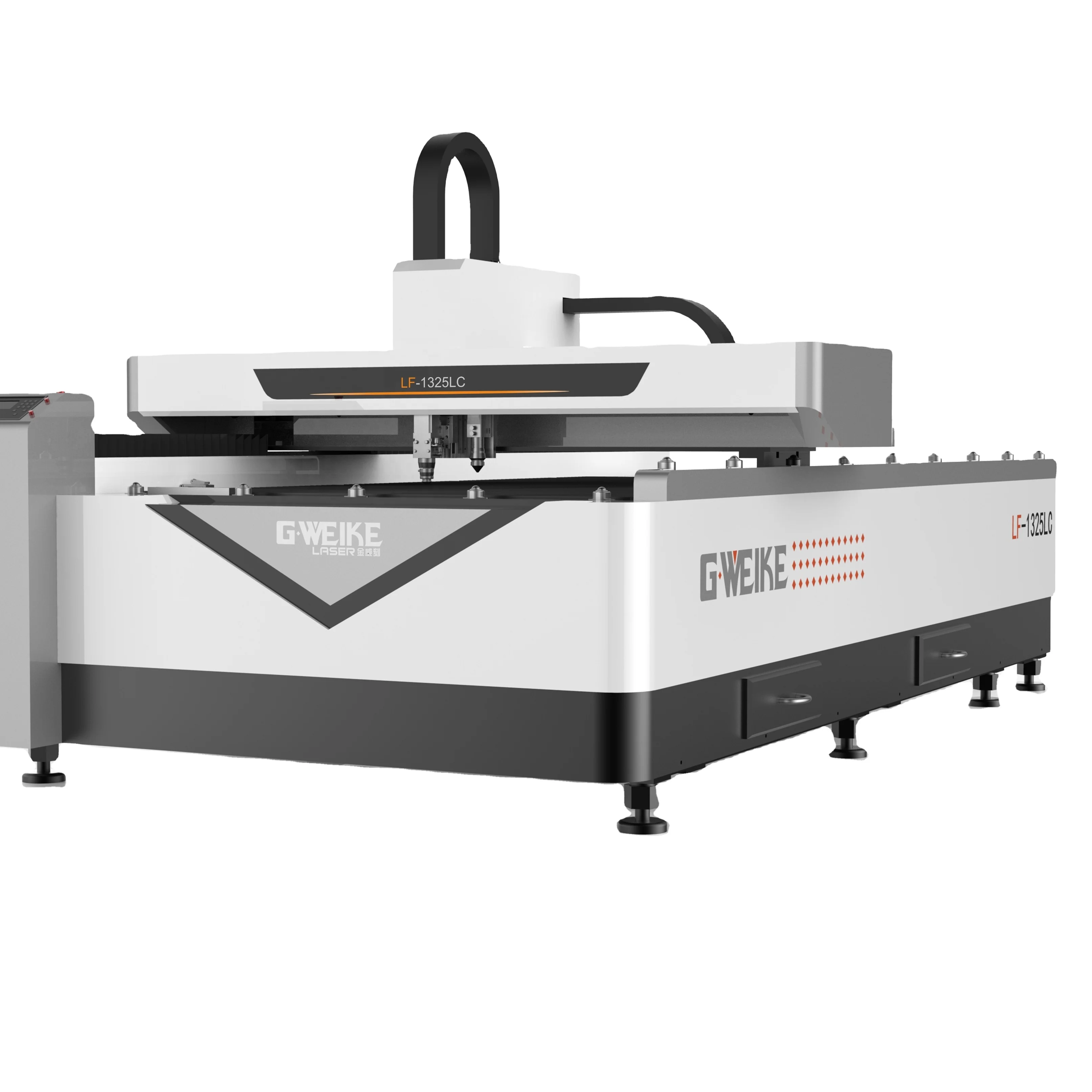 Gweike laser double head fiber laser and Co2 laser cutting machine for metal and non metal