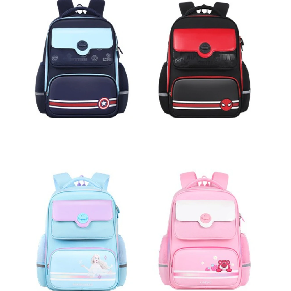 

Pupil Large Capacity Backpack Boys Girls Cool Cartoon Pattern Captain America Spider-Man Frozen Reduce The Burden of Backpacks