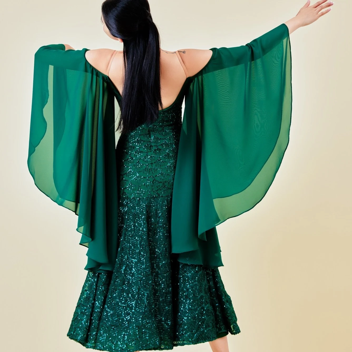 New Ballroom Dance Costume Women Performance Sequined Long Dress Waltz Dance Competition Dress Prom Clothing Party Dress BL19922