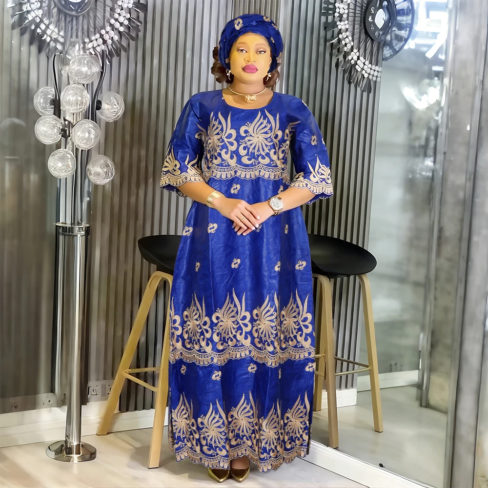 

African Dresses For Woman Traditional Dress Turkey Dress Abaya Embroidery Church Robe Bazin Riche Luxury Elegant Africa Clothing