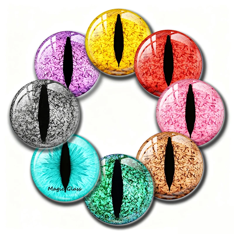 

8mm 10mm 12mm 20mm 25mm 30mm 6mm 35mm 50mm Photo Glass Cabochon Settings Round DIY Jewelry Accessories Cameo Animal Sand Eyes