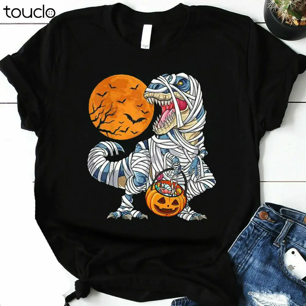 New Halloween Shirts For Boys Kids Dinosaur T Rex Mummy Pumpkin T-Shirt Unisex S-5Xl Xs-5Xl Custom Gift Creative Funny Tee