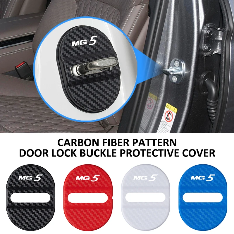Углеродное волокно, автомобильный логотип, дверной замок, пряжка, защита от столкновений, защитные чехлы, автоаксессуары для MG GT 7 GS Pilot HS 3 6 5 ZS