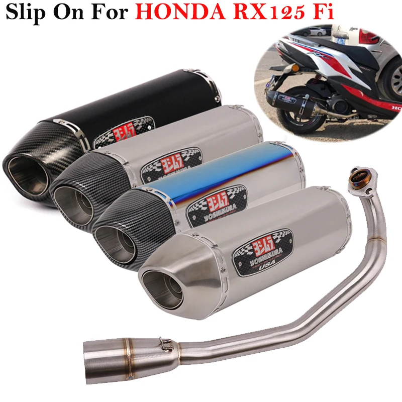 Slip On For HONDA RX125 FI RX 125 Motorcycle Exhaust Escape Full Systems Modified Muffle Yoshimura Front Mid Link Pipe DB Killer