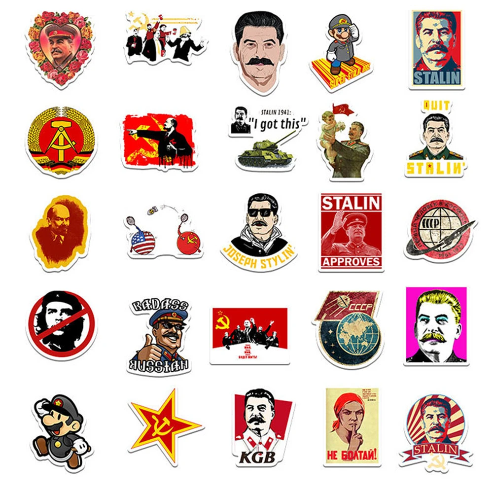 50 قطعة الاتحاد السوفياتي CCCP الاشتراكية جوزيف ستالين ملصقات لزجاجة المياه كوب الكمبيوتر المحمول الغيتار سيارة دراجة نارية سكيت
