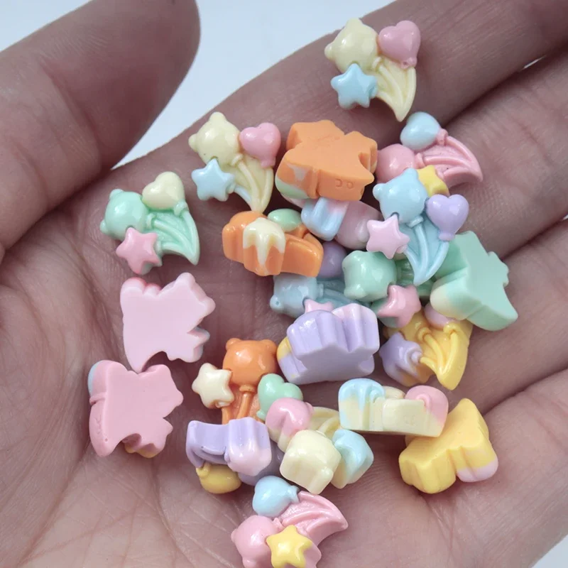 30Pcs/300pcs Mini Cartoon Colorful Balloon Nail Art Resin Charms DIY Craft for Scrapbooking Children Hairpin Decorations Decor