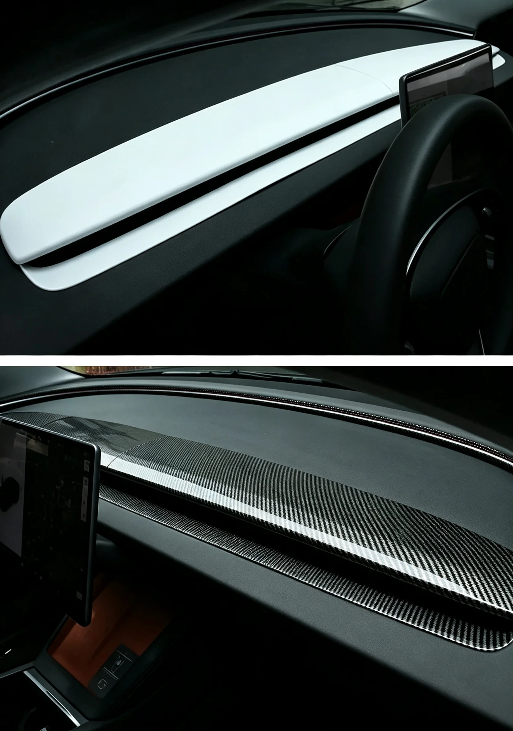 4-teiliger Armaturenbrett-Dekorrahmen für Tesla Model 3 Highland /Y Juniper/YL/YS Luftauslass Original Passform Abdeckung Innenzubehör – Detail 15