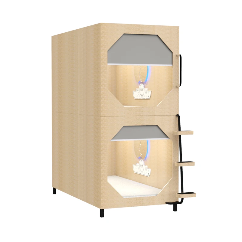 سرير كابينة خشبية فاخرة مع كبسولات شقة فندقية على الطراز الياباني على الطراز الياباني في أعلى وأسفل