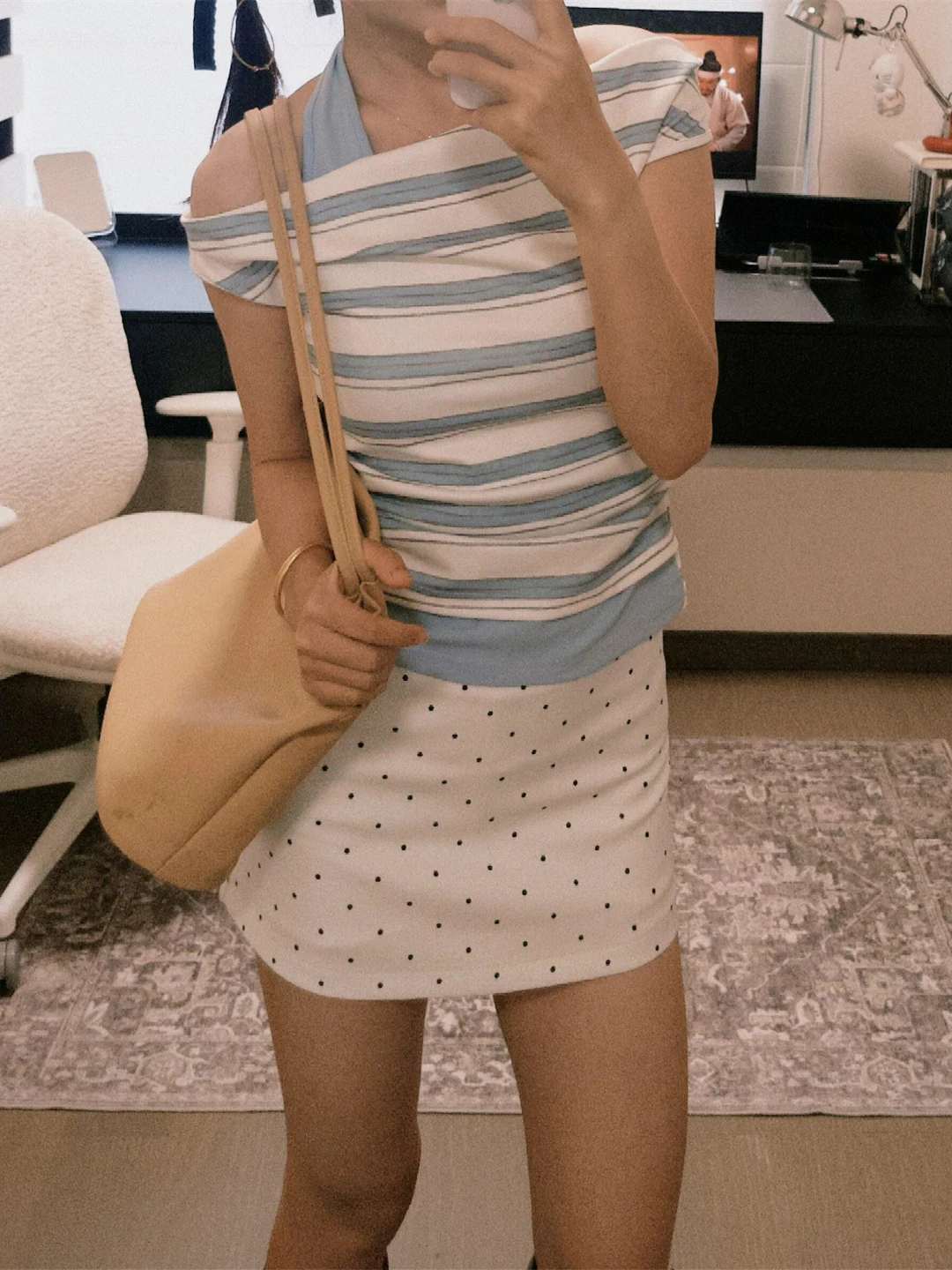 Fall Pure Desire Sweet Spicy White Polka Dot  Skirt Women's Pear Body Shape Wrap around Skirt Anti-Light A-Line Short Ski...