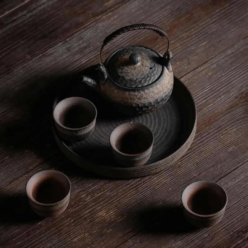 Imagem -02 - Conjunto de Chá Japonês Copos de Cerâmica Conjunto de Chá Kung fu em Cerâmica Conjunto de Chá de Viagem