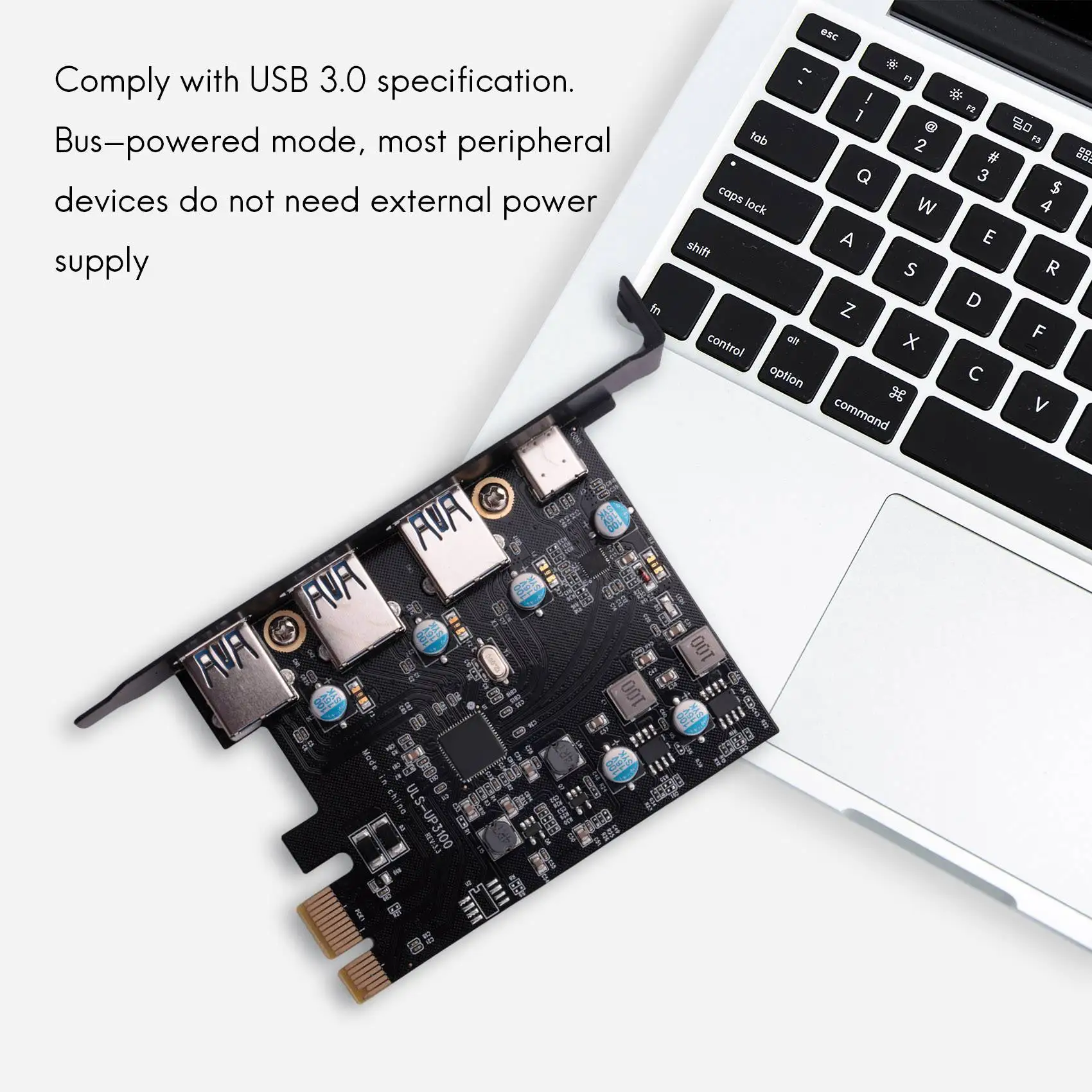 ABZW PCI-E إلى USB3.0 + بطاقة توسيع من النوع C (بطاقة PCIe) 3 منافذ مع بطاقة توسيع USB 3.0 PCI فائقة السرعة لنظام التشغيل Windows MAC OX