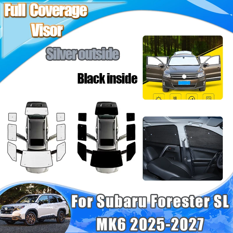 

For Subaru Forester SL MK6 2025 2026 2027 Visor Car Full Cover Sunshade Car Side Window Shade Sunscreen Anti-UV Auto Accessories