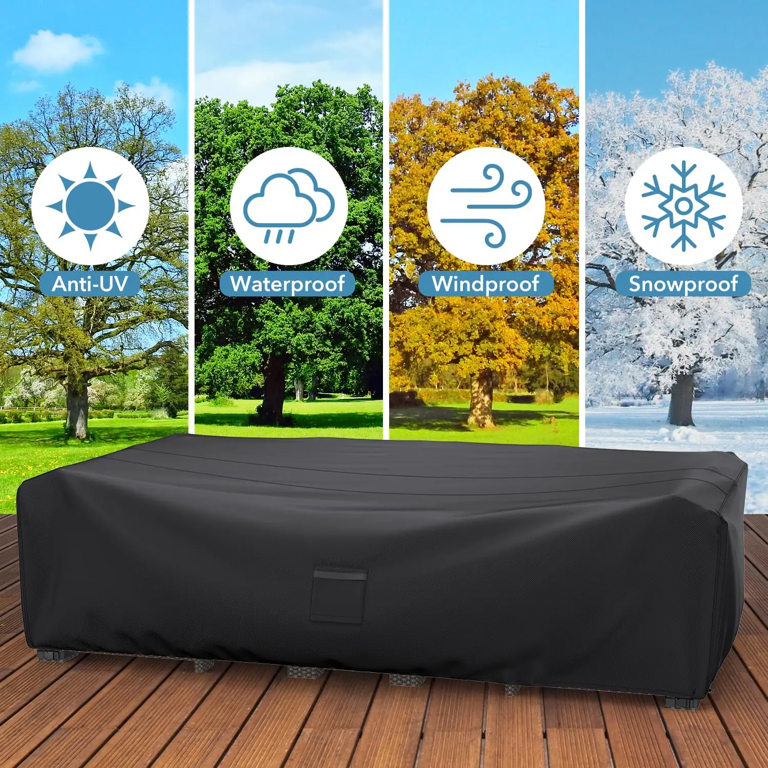 Oxford fabric garden furniture cover, waterproof and dust-proof cover for outdoor patio, rain and snow, table and chair, 600D