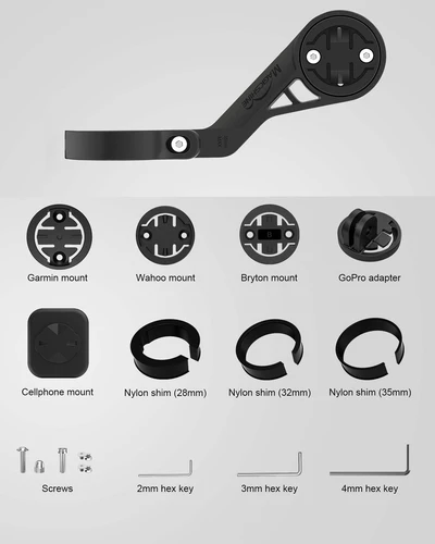 Imagen 2 del producto Soporte frontal para bicicleta, Compatible con ordenadores Garmin, luces delanteras Magicshine para bicicleta, teléfono móvil, GoPro, etc.