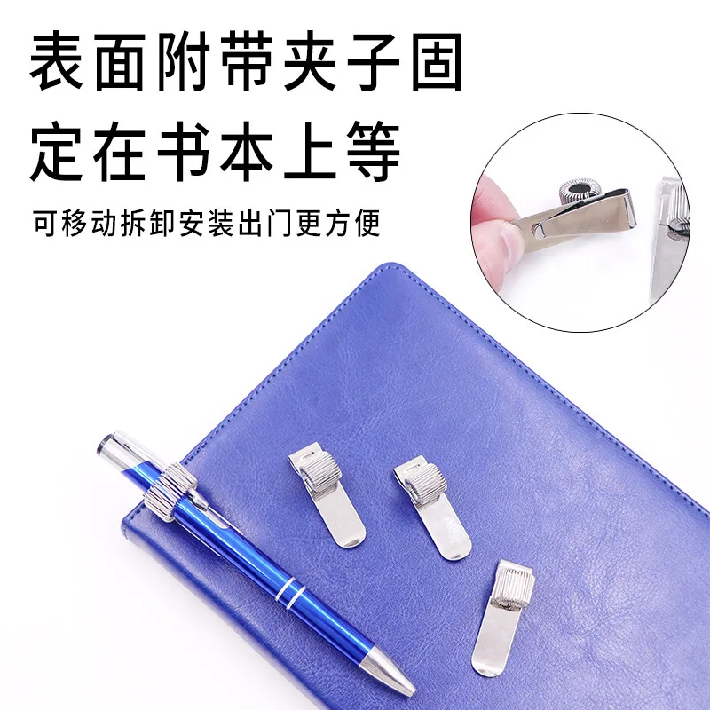 

6Pcs Metal Pen Holder Manganese Steel Spring Clip for Notebooks Desks Multifunctional Use Students Teachers