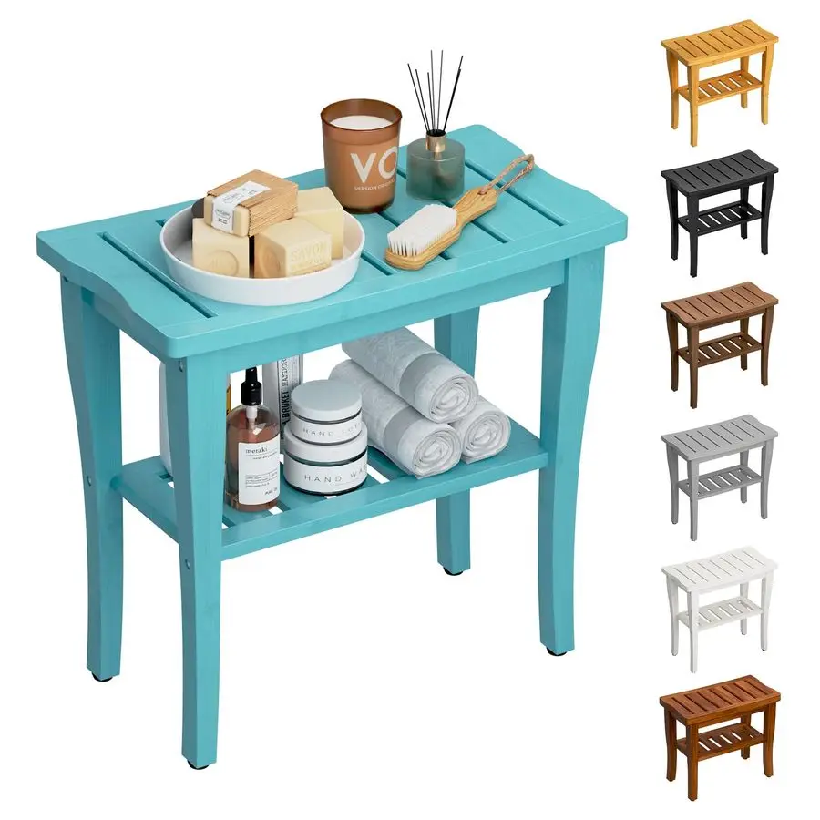 

Shower Bench Stool with Storage Shelf, Waterproof Shower Chair Spa Bath Seat, Shower Stool for Inside, Bathroom Bench Seat for A