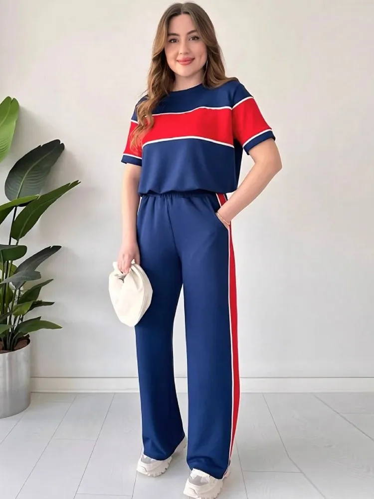 

2 Piece Women Set 2025 Summer Auutmn Short Sleeve Pullover Tops And Pants Suits Outfits Fashion Matching Sets Outfit Tracksuits