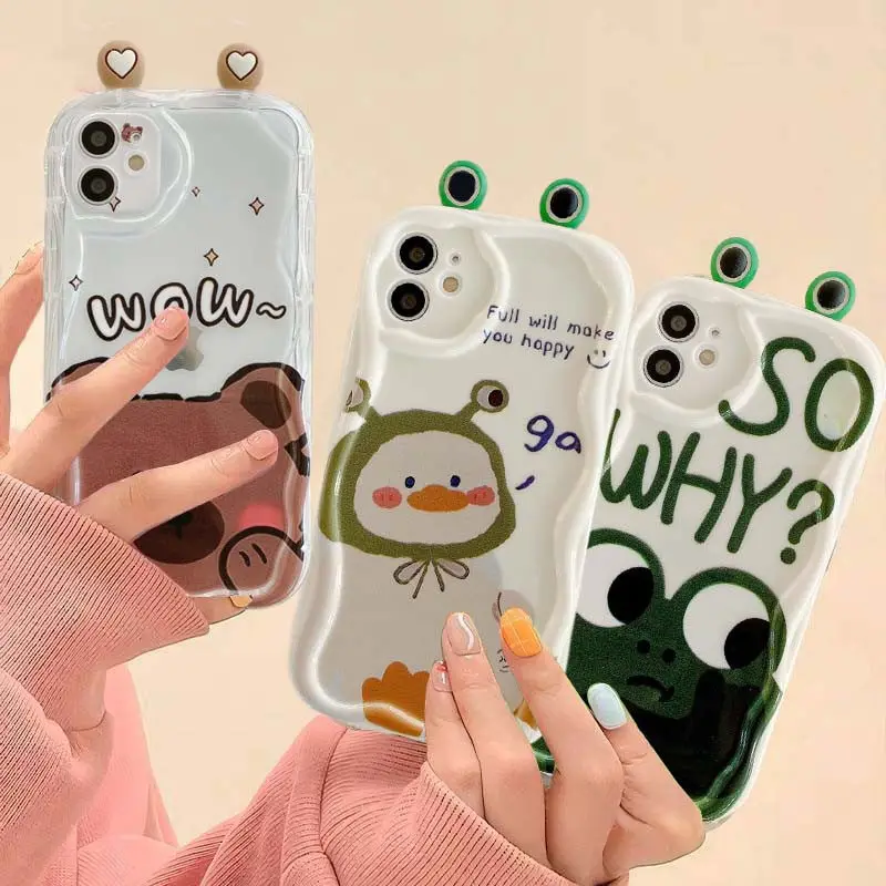 เคสสำหรับ OPPO A98 A78 5G F9 A38 A58 A1K Reno 7 4G 8Z 7Z 8 Pro 8T Reno 5 6 Lite 5F 4 6เคส3D รูปหมีเป็ดน่ารัก