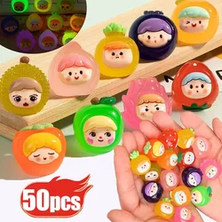 50/1PCS Resin Cartoon Fruit Doll Luminous Crafts Decoration Micro Landscape Ornaments Cute Fruit Resin Cartoon DIY Desktop Decor