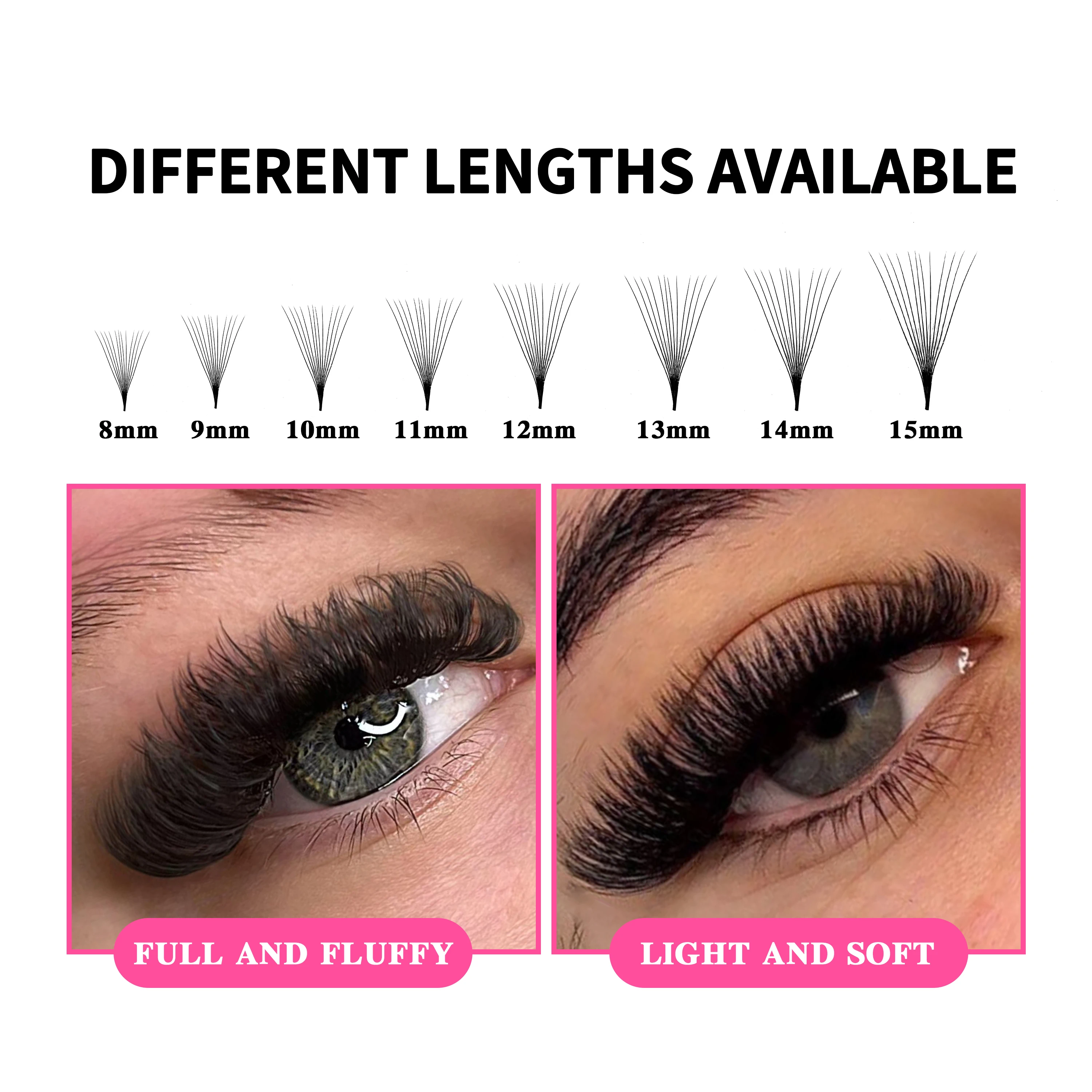 Abonnie 500 Fans Narrow Pointy Premade Volume Fans Mega False Russian Lashes 500Fans Fluffy Individual Volume Lashes Extension