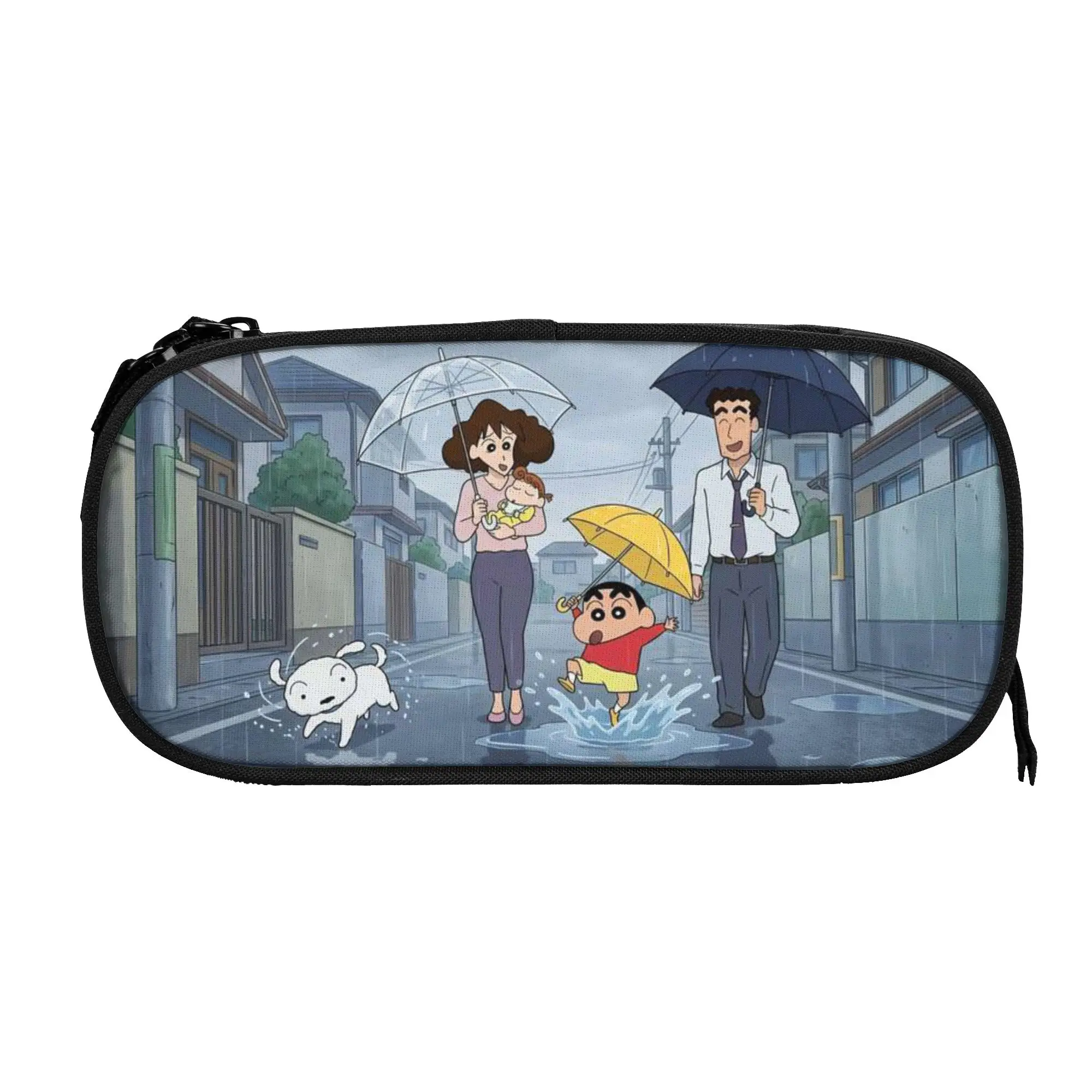 

1 piece Stylish Rainy Day Pencil Case Teen Pen Bag Crayon Shin-chan School Pencil Pouch