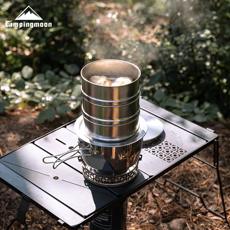 

S363 Пароварка среднего размера из нержавеющей стали 304, портативная стойка для пароварки для дома и кемпинга, штабелируемая многослойная конструкция