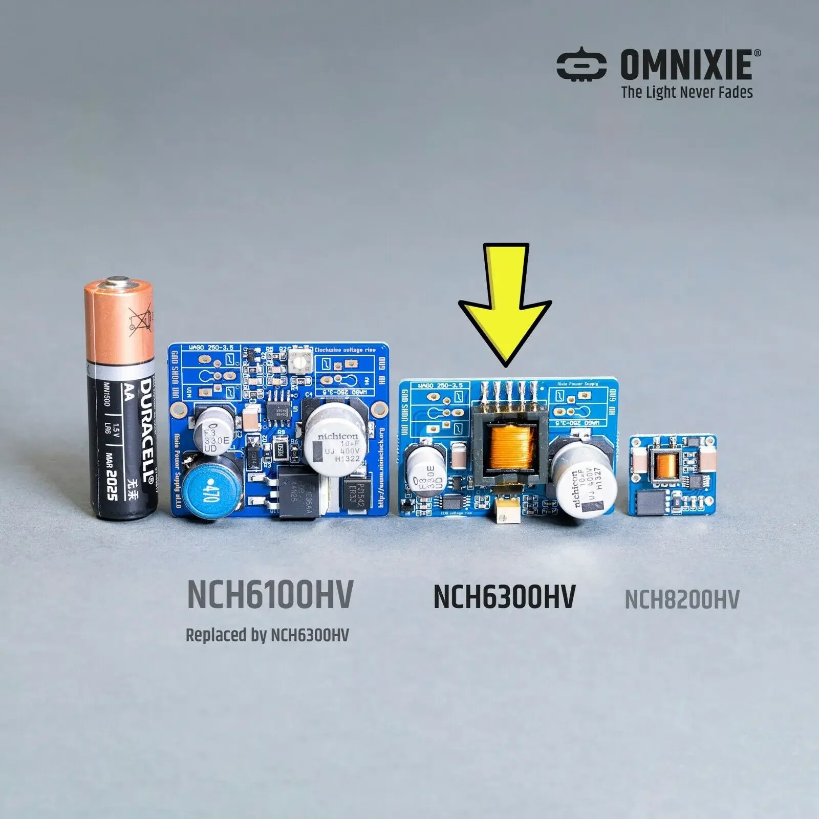 Nch6300hv glow tube glow clock nixie high voltage boost module. Lithium battery or 5V USB input