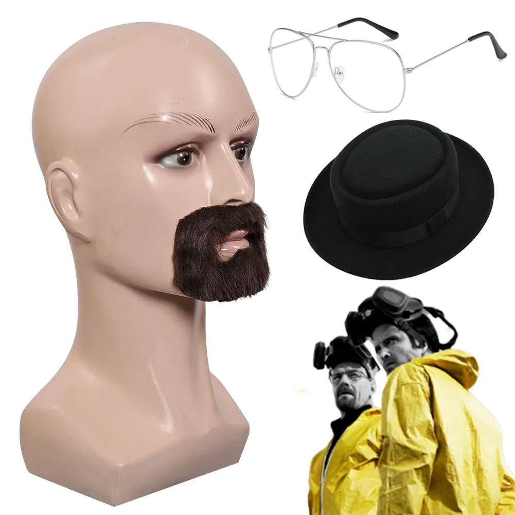 Walter White Bart Hut Brille Set Cosplay Film Breaking Bad Kostüm Zubehör Männer Rollenspiel Outfits Requisiten Halloween Anzüge