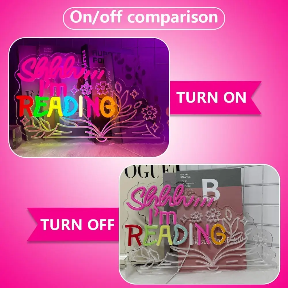 قراءة ضوء النيون النيون تسجيل USB عكس الضوء LED النيون تسجيل الجدار الديكور لغرفة النوم غرفة المعيشة هدايا حفلة عيد ميلاد #3