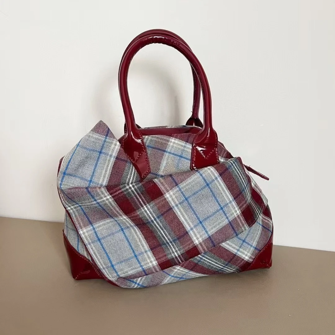 

Trendy Vintage-Inspired Handheld Bowling Bag Design Casual Crossbody Boston Bag Ideal for Travel and Daily Commuting