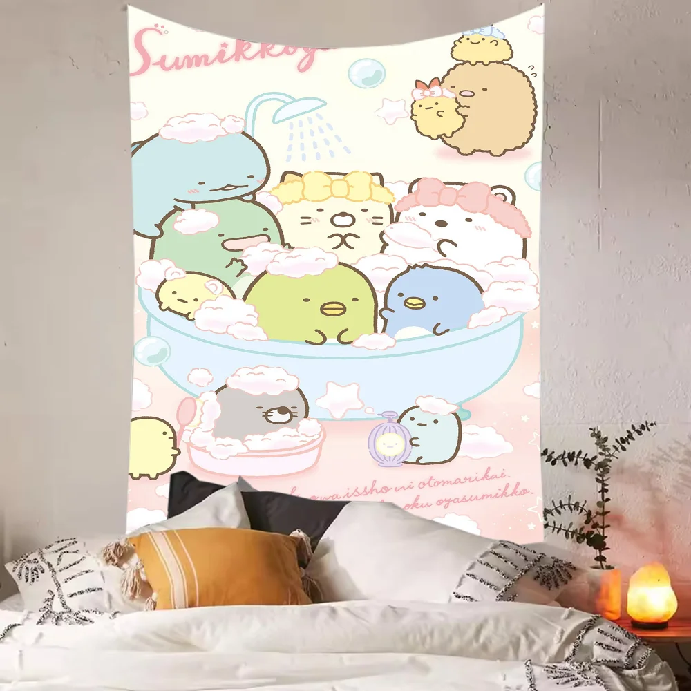 

Kawaii S-Sumikko G-Gurashi Tapestry Polyester Printed Gift Banner Home or Outdoor For Decoration Tapestry
