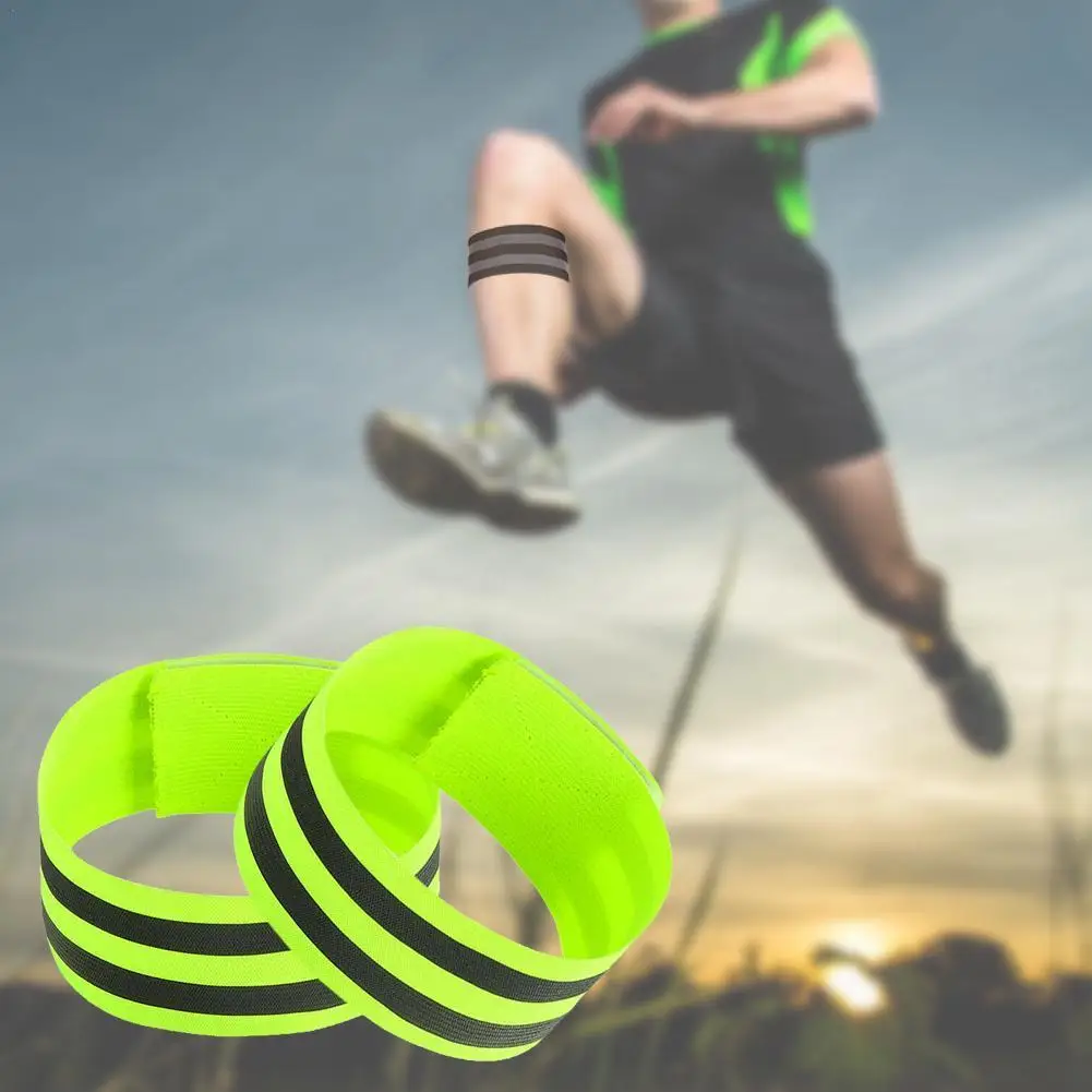 2PCS Running Reflective Arm Bands For Wrist Ankle Leg LED Reflector Armband Night Cycling Safety Light Tape Led Bracelet Strap