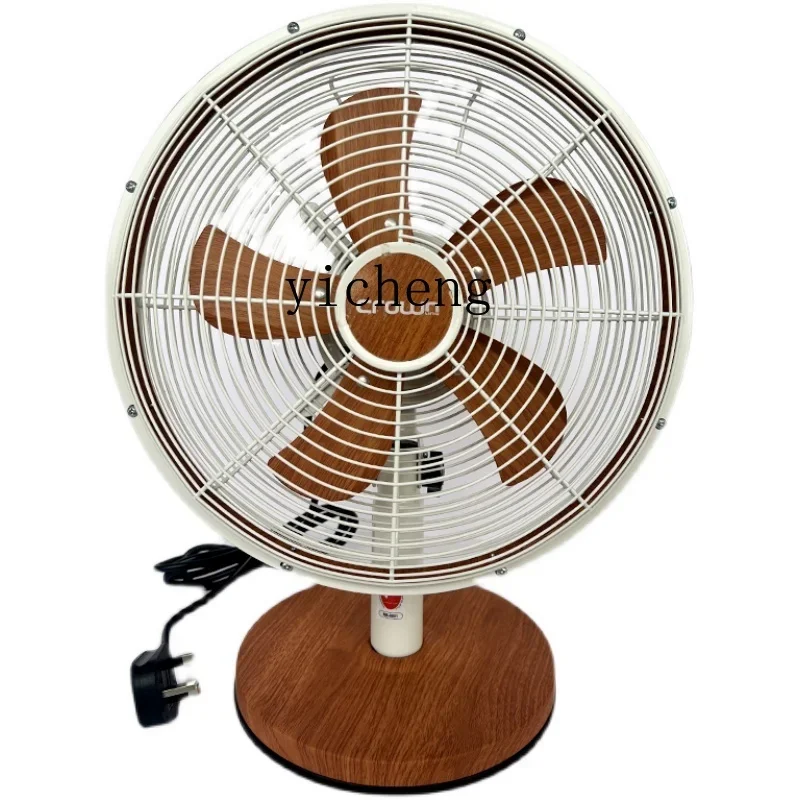 cc27 metal electric fan tube fan household table fan antique   swing head desktop