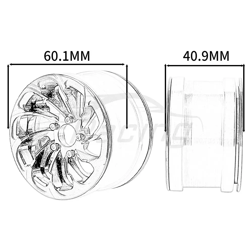 2. Piasty felgi z metalową blokadą o grubości 2 cali 41mm 2 style do osiowego Wraith 90048 RR10 1/10 gąsienica RC części do ulepszenia samochodów