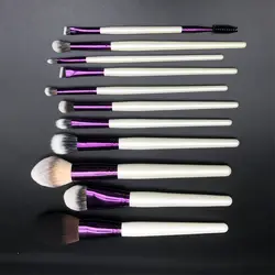 YLovely  luxurious  Soft Synthetic Natural High Quality Pearl White Foundation Contour Blending Maquiagem Make Up Brush Set Kit