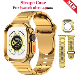 Strap+TPU Case for Apple Watch Ultra2 49mm Ultra Case Plating All-Around Protective Bumper Shell Mecha Heavy Industries Strap