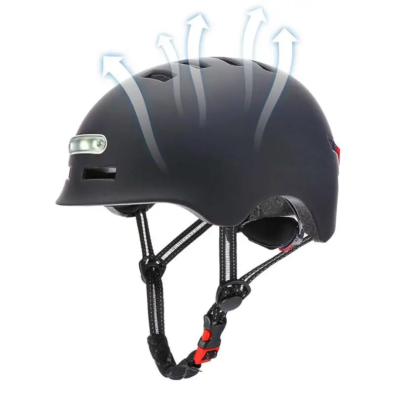 Bike Helmets With Light Bicycle Helmets USB Rechargeable Front & Back LED Light Vintage Open Face Helmets Outdoor Bicycle Riding