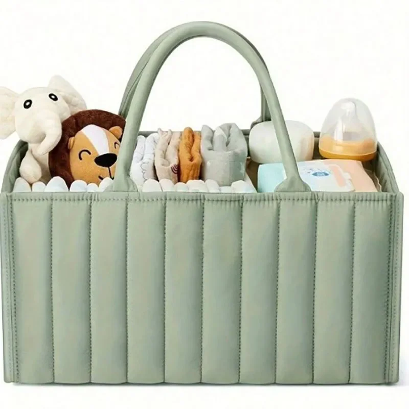 New Portable Mummy Bag High-capacity Handbag Solid Color Mother and Baby Handbag Baby Bottle Diaper Bag