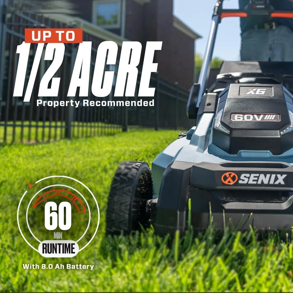 60V Max* 21-Inch 3-in-1 Cordless Self-Propelled Lawn Mower Height Adjustment, Smart Display, 8Ah Lithium-ion Battery (LPSX6-H)