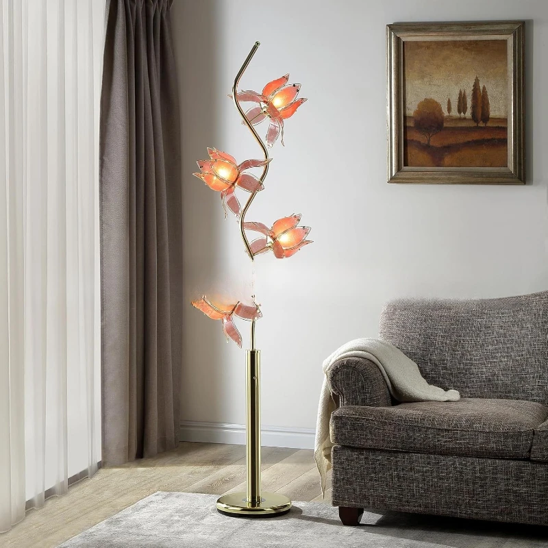 

Lotus table lamp floor lamp glass flower living room bedroom