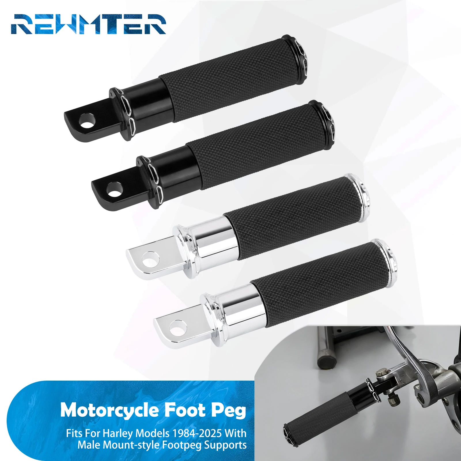 

Motorcycle Passenger Footpegs Footrest Male Mount Rear Foot Peg Pedal For Harley Touring Softail Fat Boy Sportster Dyna 84-2025