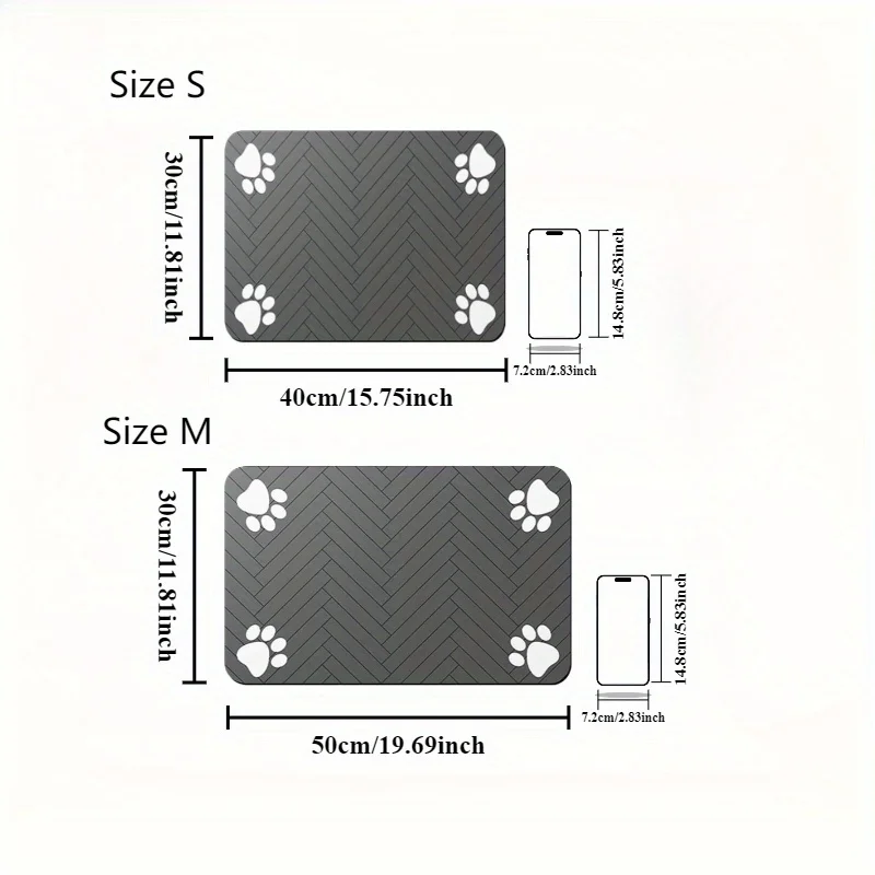 1 قطعة الشتاء التجفيف السريع دياتومي الأرض الحيوانات الأليفة تغذية حصيرة ، ماصة ، سهلة التنظيف مع تصميم طباعة مخلب الكلب الملحقات #3
