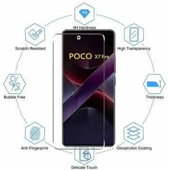 5ks tvrzeného skla pro POCO X7 X6 X5 X4 X3 Pro NFC GT 5G Ochranné pouzdro na displej pro POCO F7 Ultra M7 F6 F5 M6 Pro C75 C65 C40 sklo 10 nejlepší prodej displej brnění x5 - №10