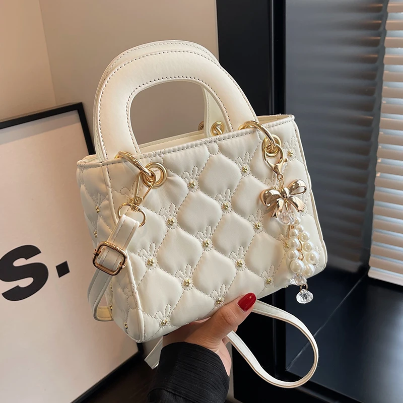 Temperament Women\'s Square Handbags for Party 2024 New Simple Versatile Single Shoulder Bags Elegant Fashion PU Crossbody Bag 
