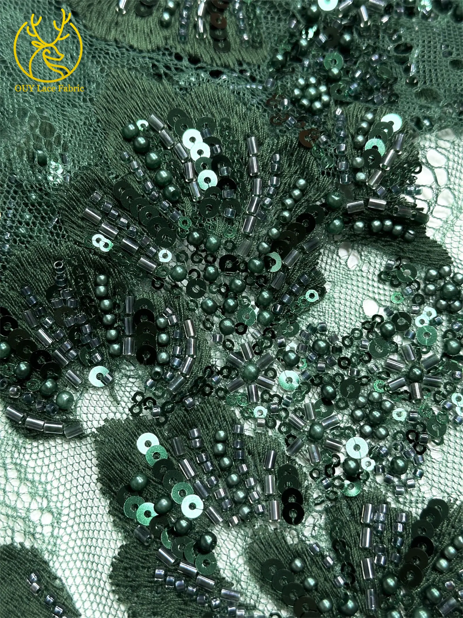 2026 Afrikanischer Bräutigam Bestickter Spitzenstoff Hochwertige Französische Pailletten-Spitze 5 Yards Marineblau Perlenbesetzter Spitzenstoff für Party-Hochzeitskleider – Detail 23